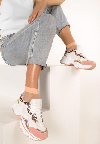 Różowe Wężowe Sneakersy Hot Snow