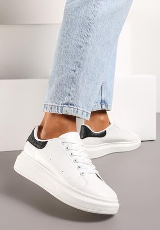 Biało-Czarne Sneakersy na Grubej Podeszwie Hypnotic