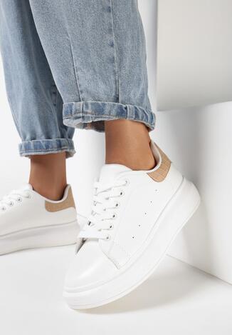 Biało-Beżowe Sneakersy Paella