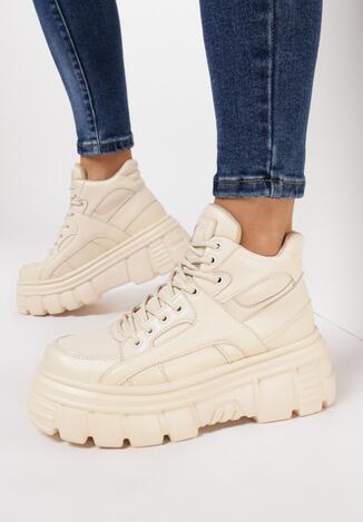 Beżowe Sneakersy Coraenia