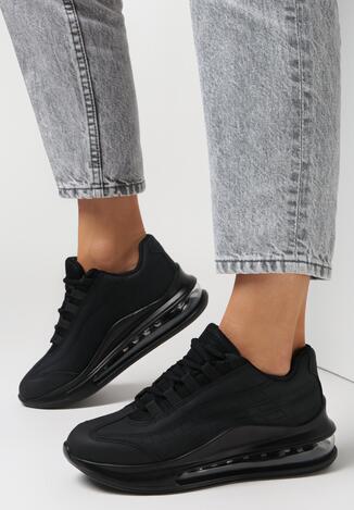 Czarne Matowe Sneakersy Pardia