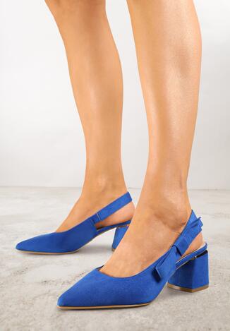 Niebieskie Sandały Vices na Obcasie ze Skórzaną Wkładką Bez Pięty Vevazira