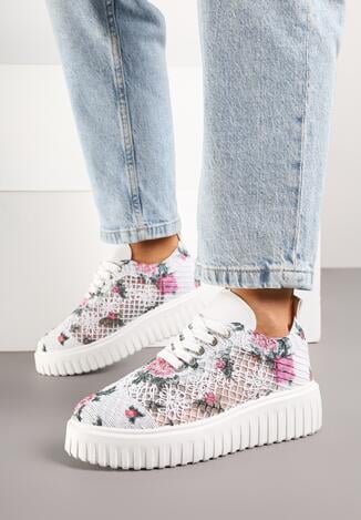 Wielokolorowe Ażurowe Sneakersy Vices na Grubej Podeszwie z Tłoczeniem Luminise