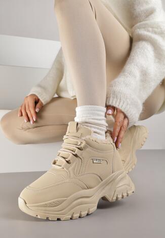 Brązowe Sneakersy Vices w Stylu Traperków Chunky na Grubej Podeszwie Leandre