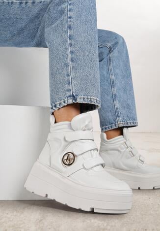 Białe Botki Vices w Stylu Sneakersów na Platformie Afirriva