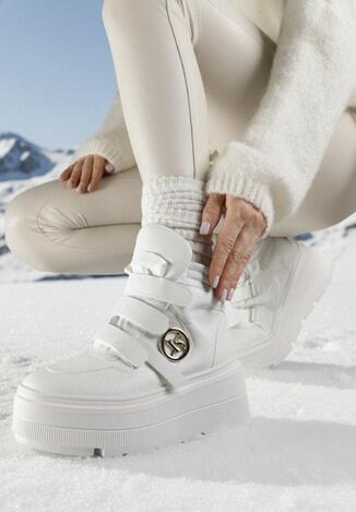 Białe Botki Vices w Stylu Sneakersów na Platformie Afirriva