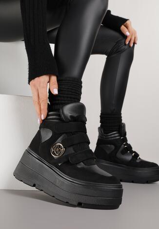 Czarne Botki Vices w Stylu Sneakersów na Platformie Afirriva