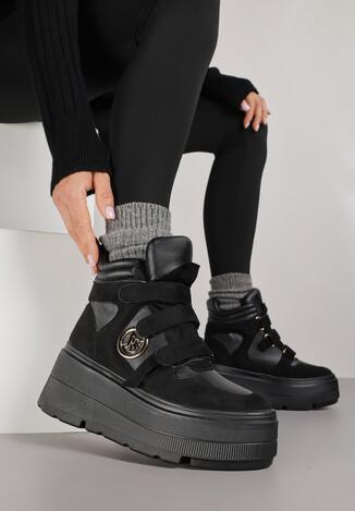Czarne Botki Vices w Stylu Sneakersów na Platformie Afirriva