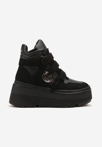 Czarne Botki Vices w Stylu Sneakersów na Platformie Afirriva
