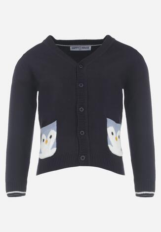 Cardigan Bleumarin cu nasturi cu buzunare decorative Noxana