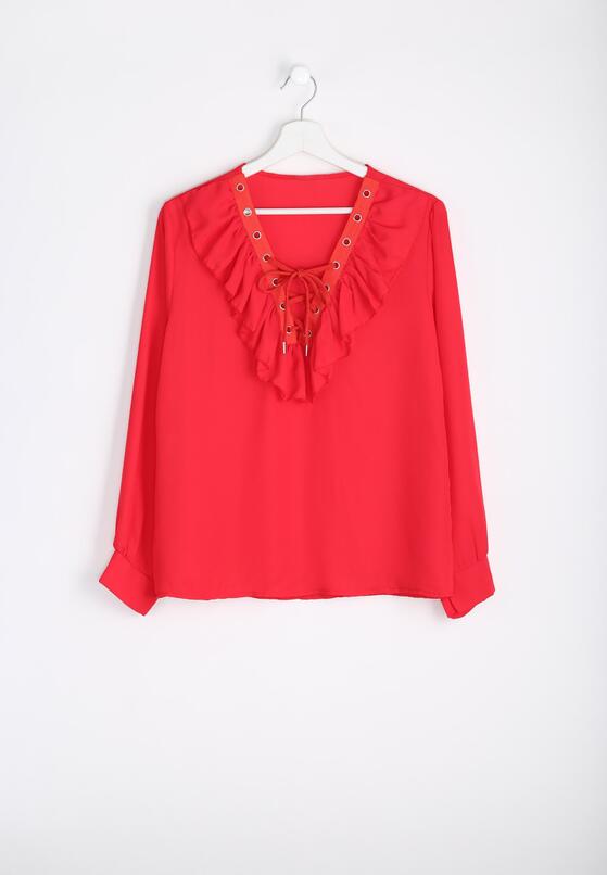 Czerwona Bluzka Zip Lip 5