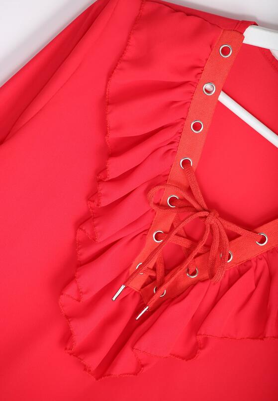 Czerwona Bluzka Zip Lip 7