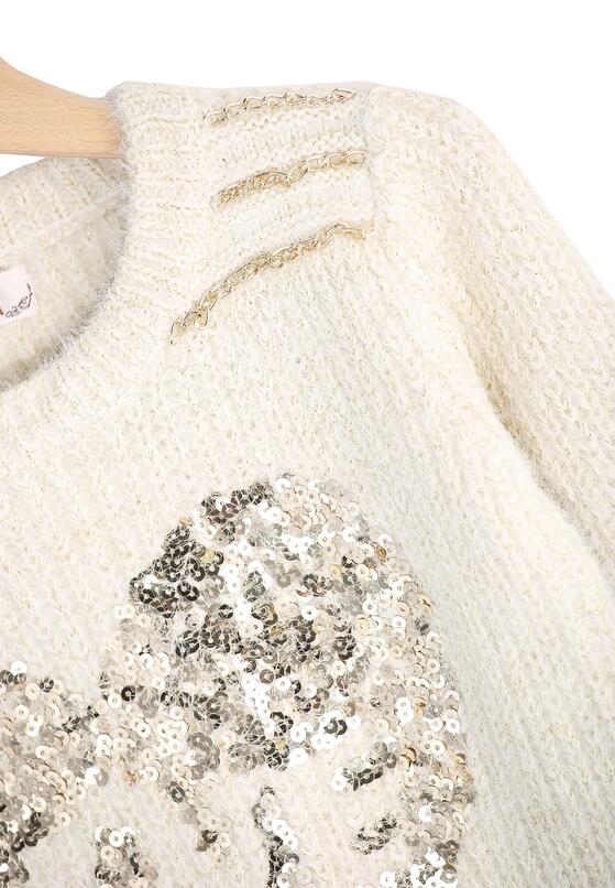 Beżowy Sweterek My Sequins Heart 6