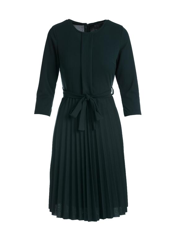 Zielona Sukienka Pleated Belted 5