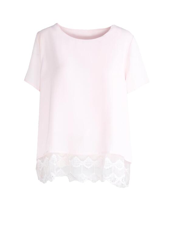 Jasnoróżowa Bluzka Lace Ruffle 5