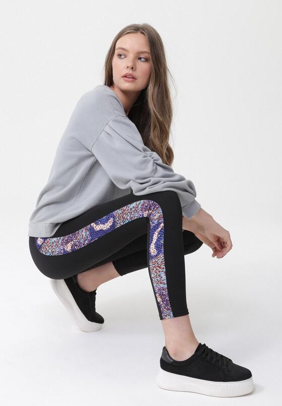 Czarno-Niebieskie Legginsy Annalise 4