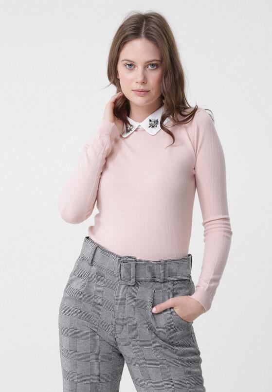 Jasnoróżowy Sweter Ryann 1