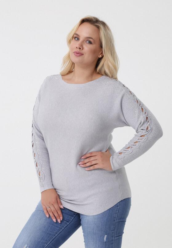 Jasnoszary Sweter Aubergine 1