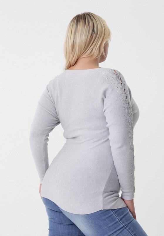 Jasnoszary Sweter Aubergine 3