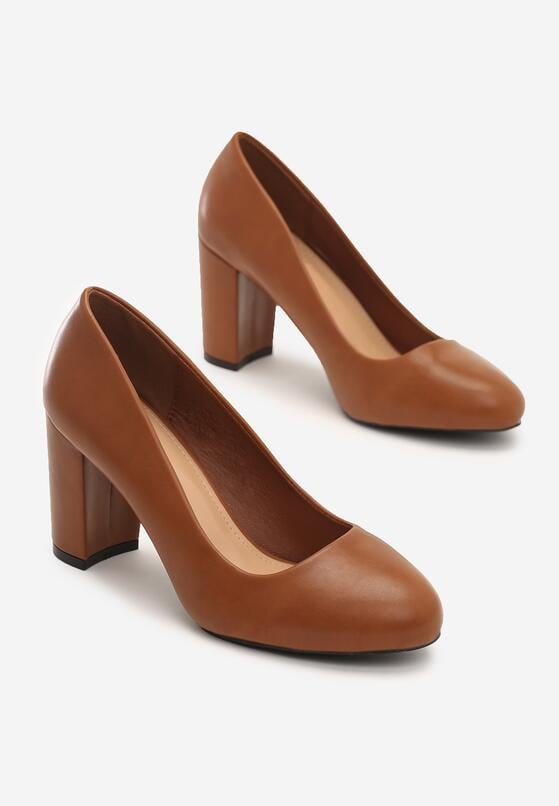 Pantofi cu toc Camel 4