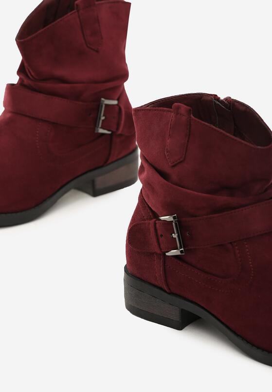 Bordowe Botki Fortis 5