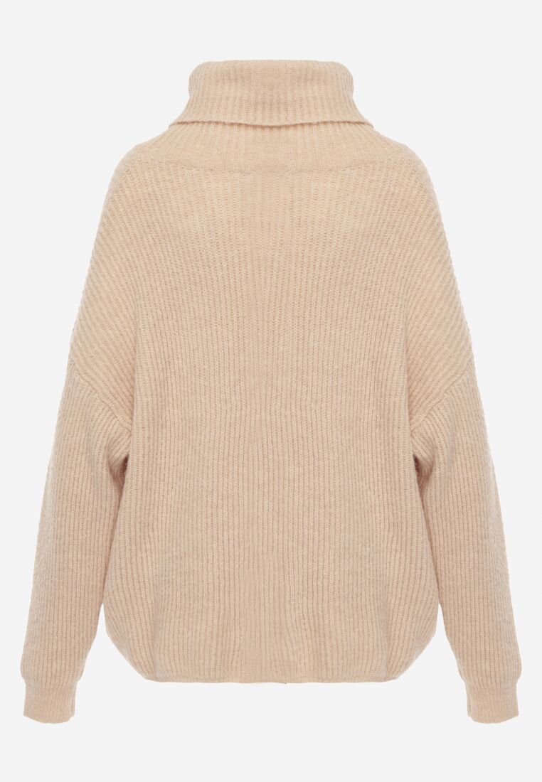 Pulover pe gât Bej 10