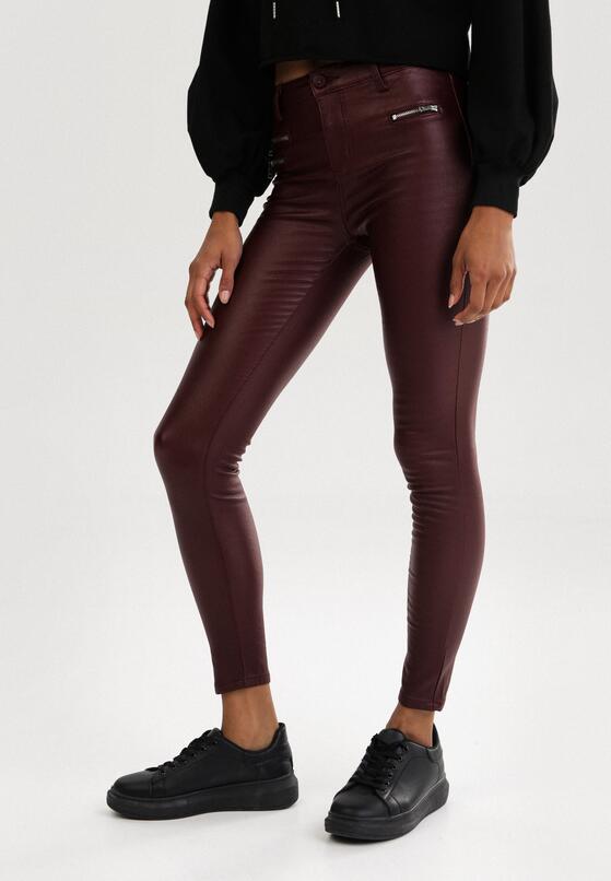Bordowe Spodnie Skinny Klemene 1