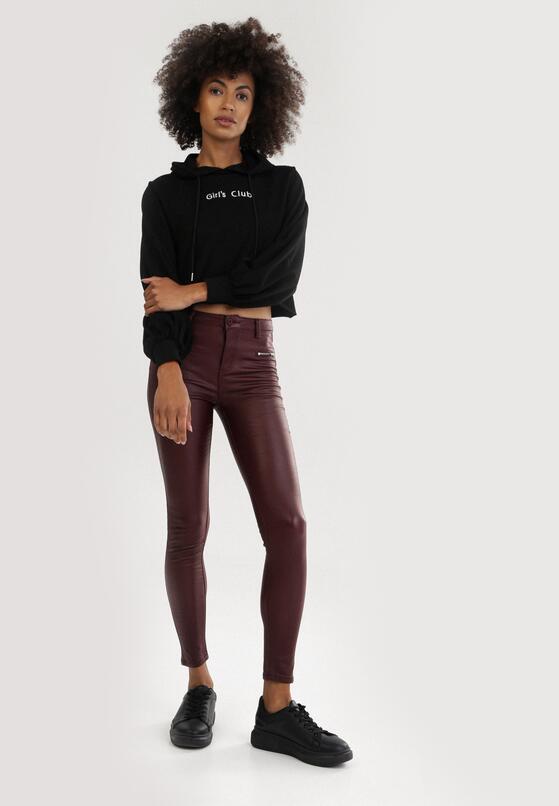 Bordowe Spodnie Skinny Klemene 2