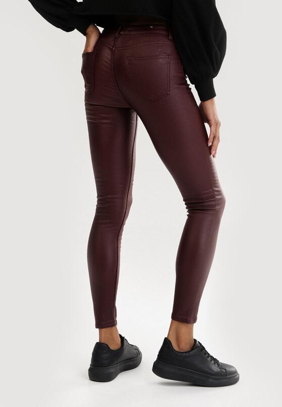 Bordowe Spodnie Skinny Klemene 3