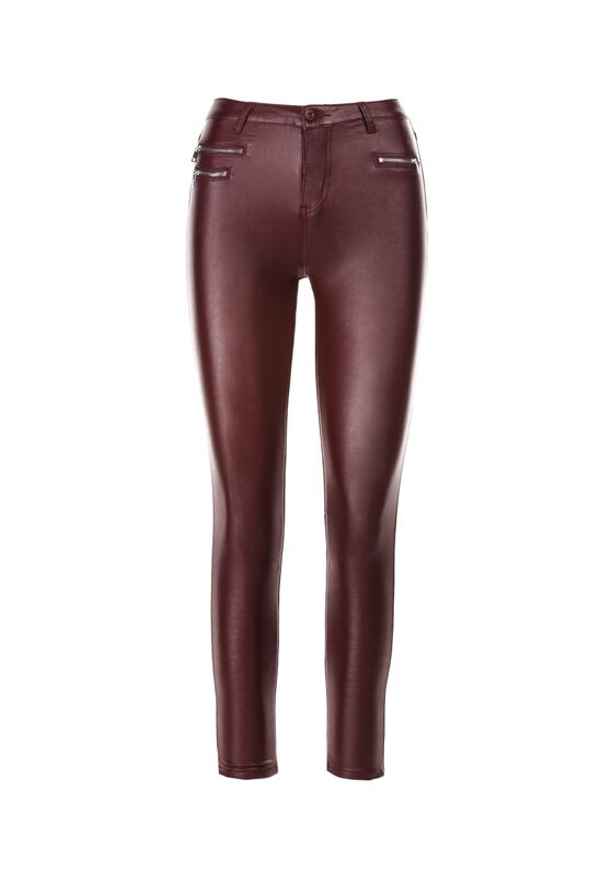 Bordowe Spodnie Skinny Klemene 5
