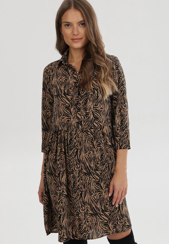 Czarno-Beżowa Sukienka Rojor 1