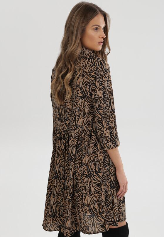 Czarno-Beżowa Sukienka Rojor 3