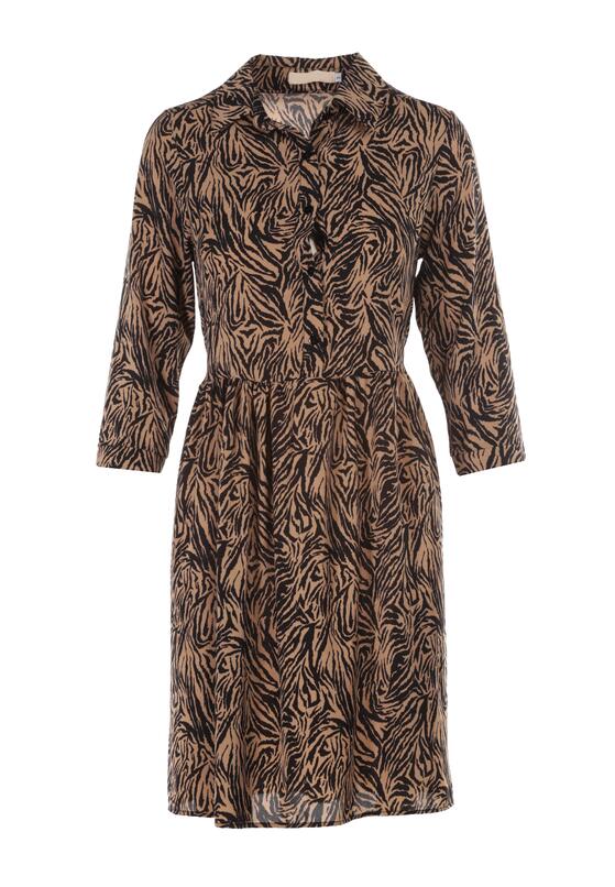 Czarno-Beżowa Sukienka Rojor 6