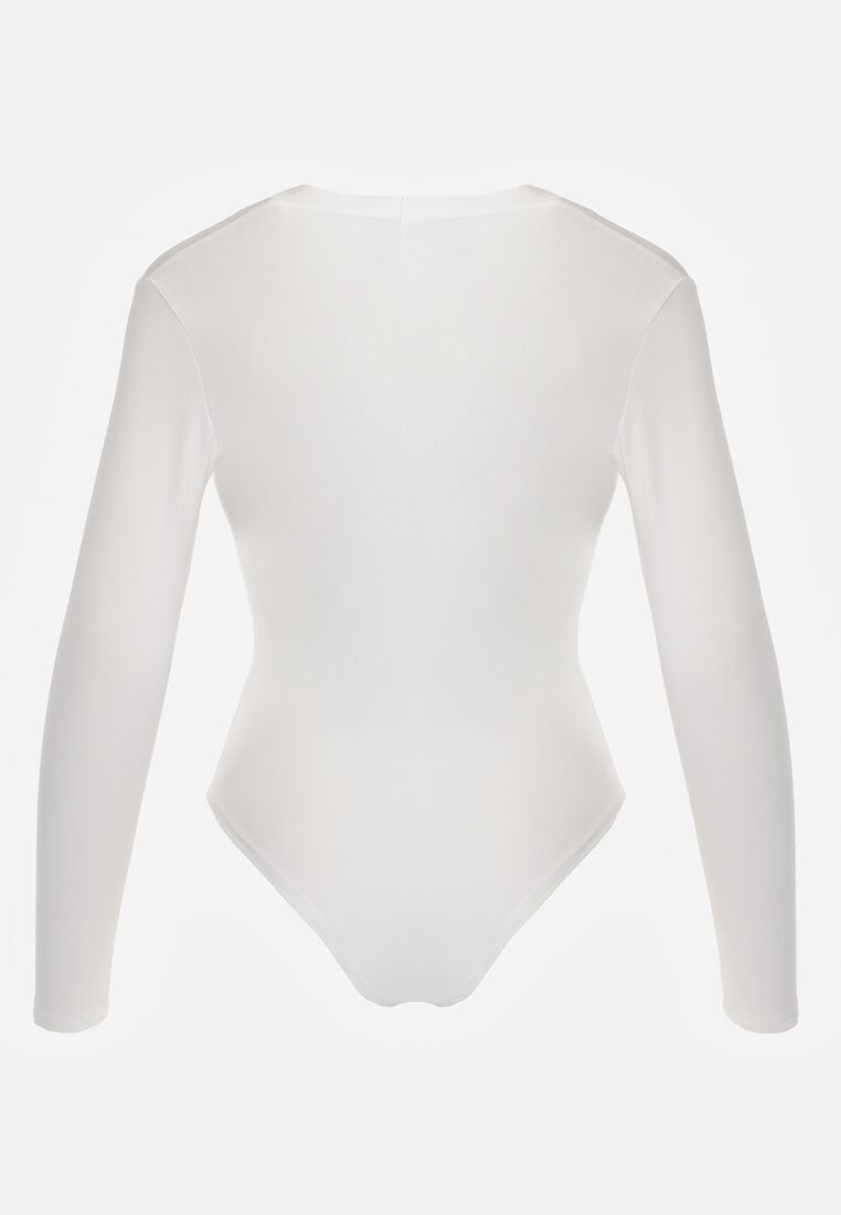 Białe Body z Wiskozą i Kopertowym Dekoltem Candletree 7