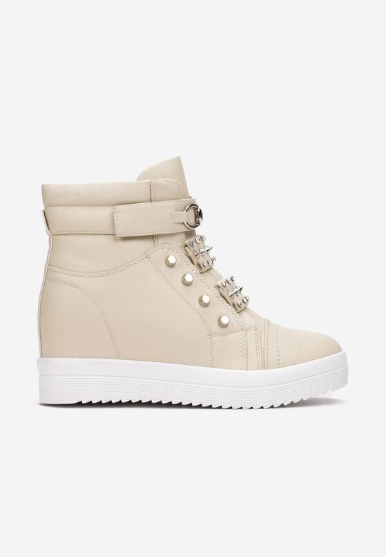 Beżowe Sneakersy Na Ukrytym Koturnie Liondreamer 3