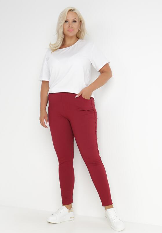 Bordowe Spodnie Skinny Renaya 2