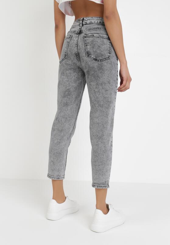 Ciemnoszare Jeansy Mom Fit Phikharei 2