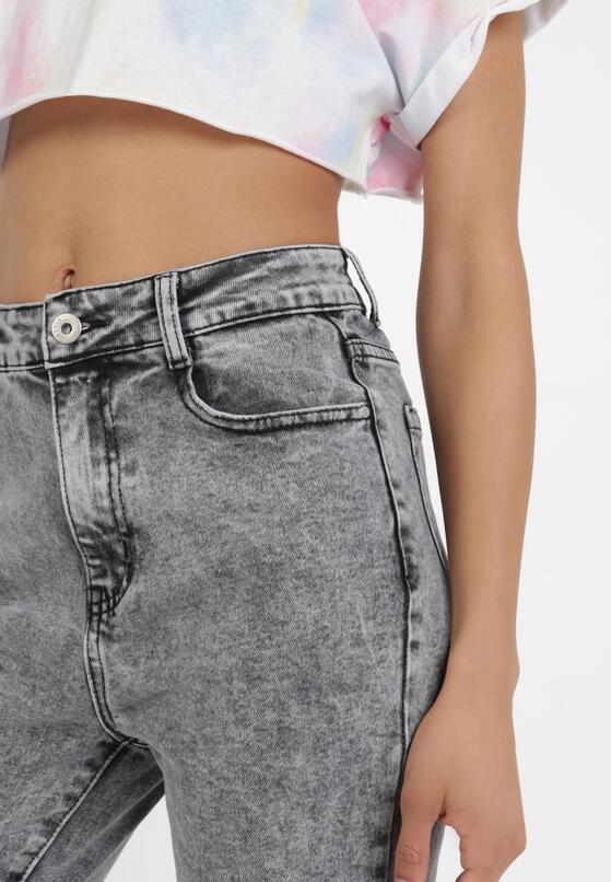 Ciemnoszare Jeansy Mom Fit Phikharei 5