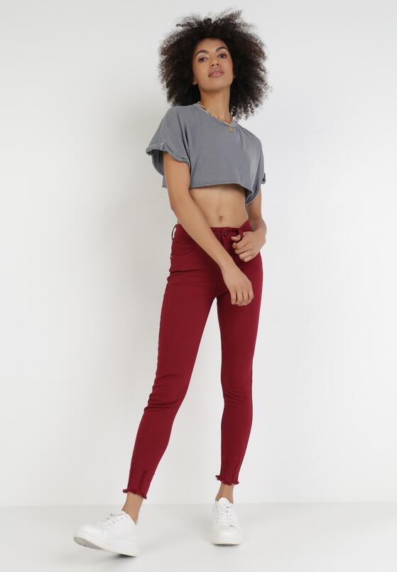 Bordowe Spodnie Skinny Dalinia 2