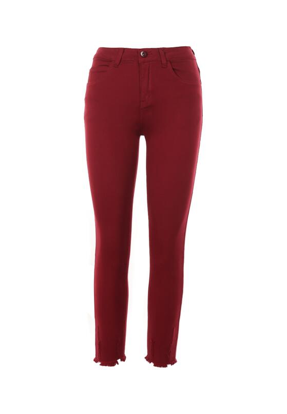 Bordowe Spodnie Skinny Dalinia 6