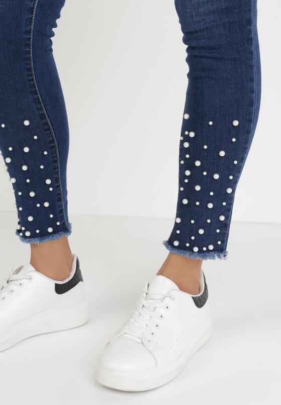 Granatowe Jeansy Skinny Hyrinda 5