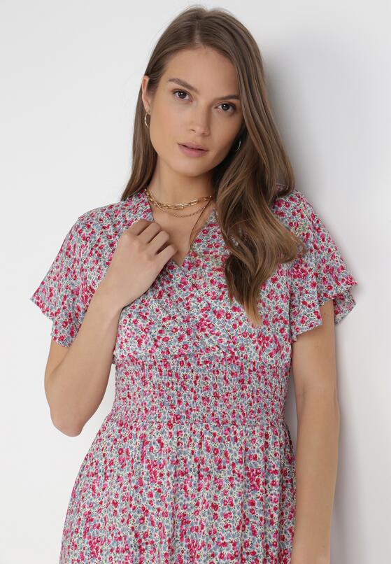 Biało-Fuksjowa Sukienka Wifethro 4