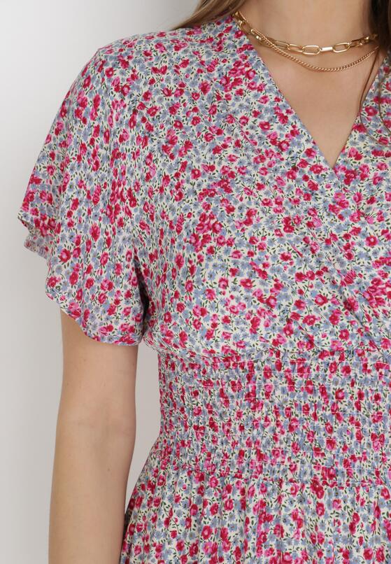 Biało-Fuksjowa Sukienka Wifethro 5