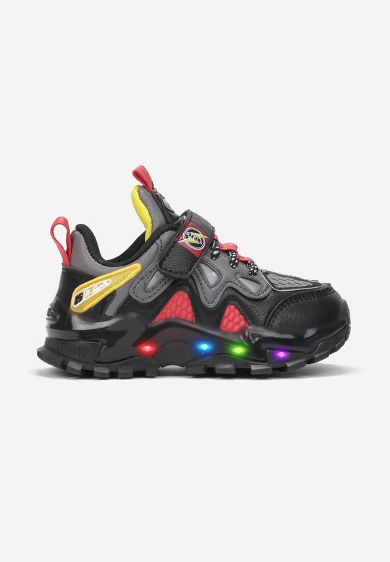 Czarno-Czerwone Buty Sportowe LED  Tsovla 1