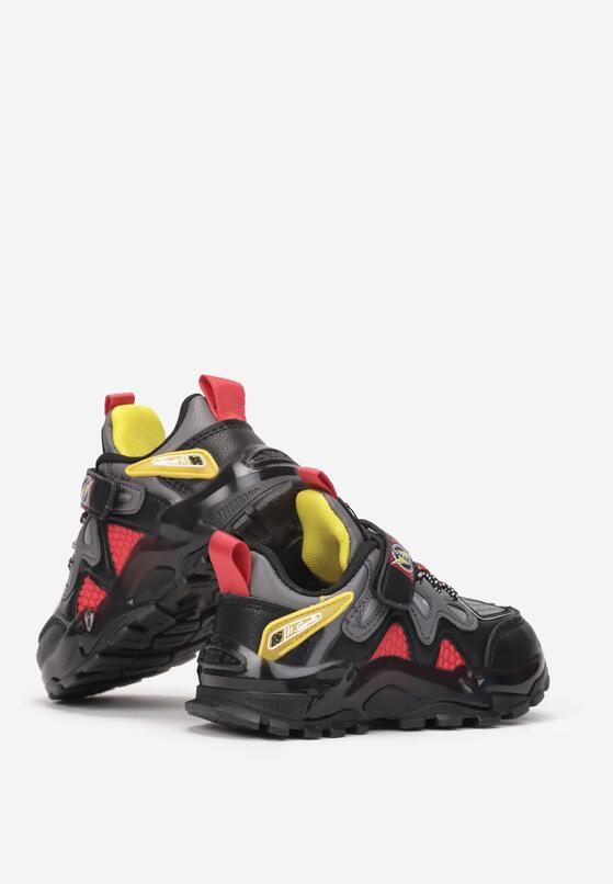 Czarno-Czerwone Buty Sportowe LED  Tsovla 3