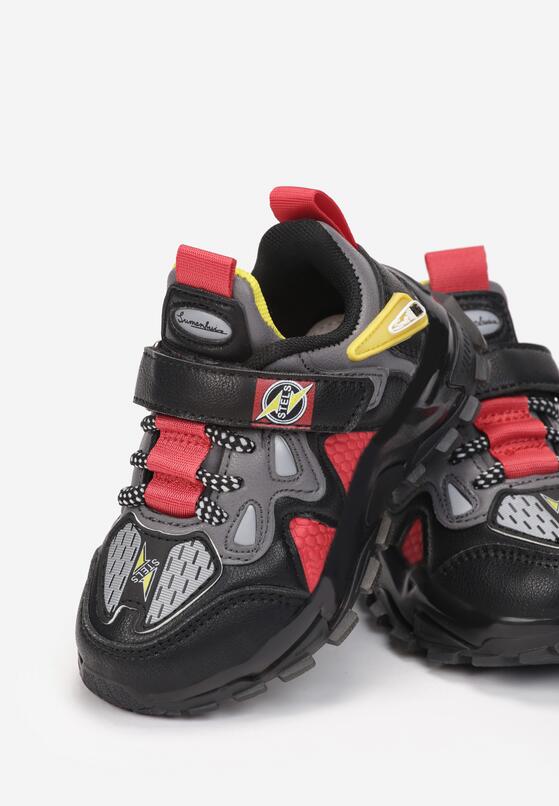 Czarno-Czerwone Buty Sportowe LED  Tsovla 4