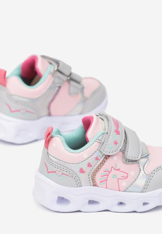 Różowo-Niebieskie Buty Sportowe  LED Myrine 3