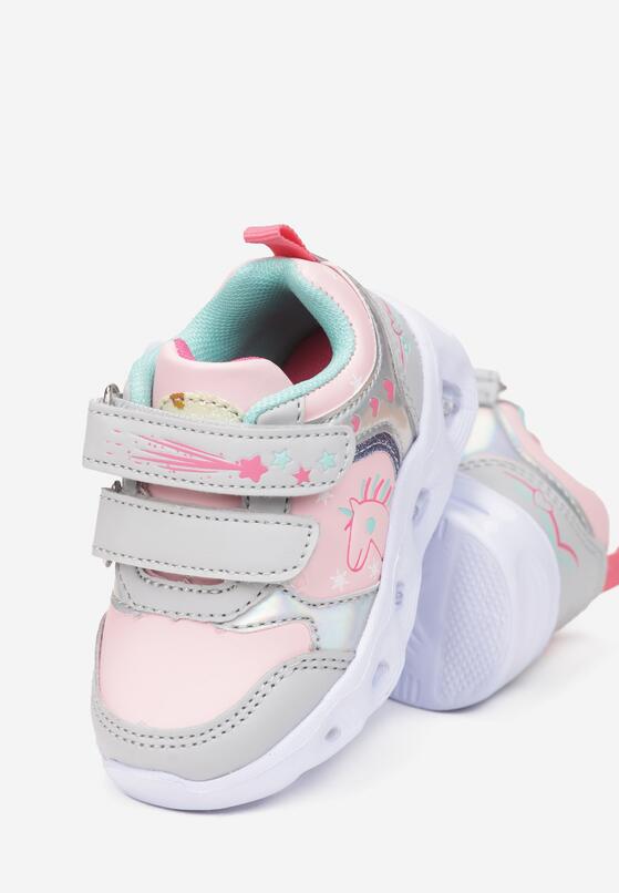 Różowo-Niebieskie Buty Sportowe  LED Myrine 4