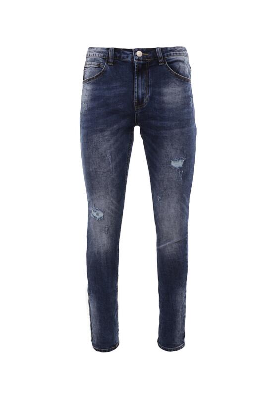 Granatowe Jeansy Slim Kalamna 6