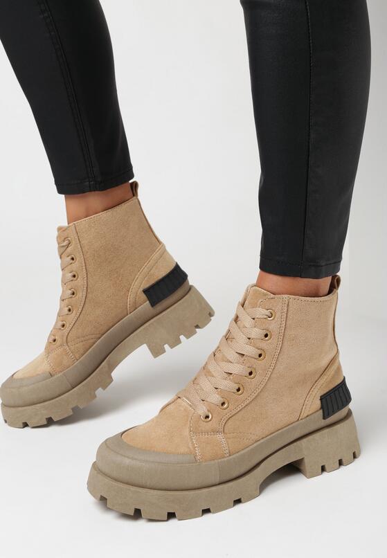 Ciemnobeżowe Botki Monope 1